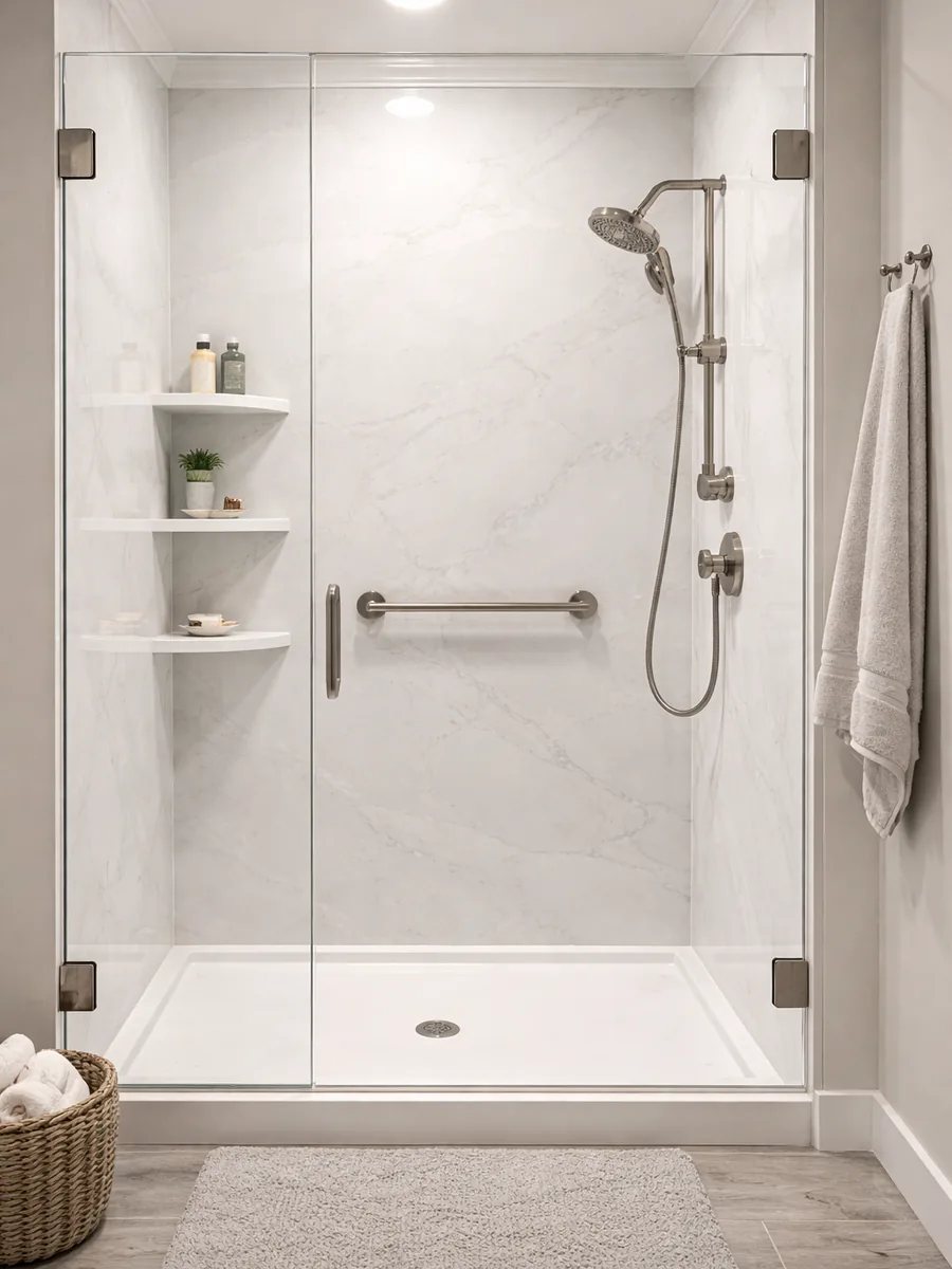 Low-maintenance shower finish